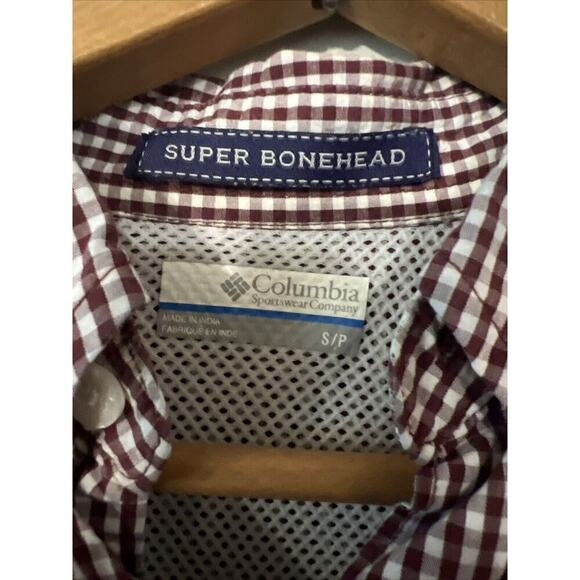 Columbia PFG Super Bonehead Shirt Men’s Size Small Vented MS State Maroon White - Picture 4 of 7